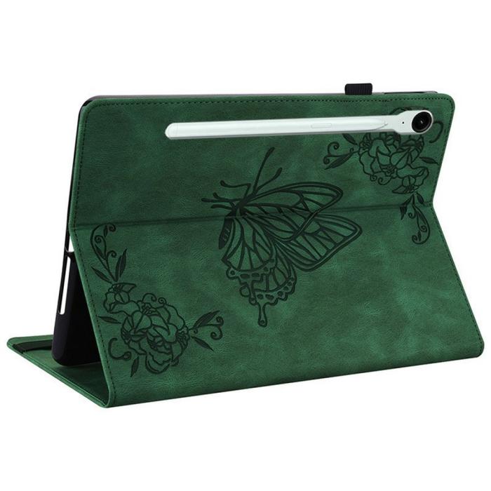 Bild 4,  Samsung Galaxy Tab S11 Fodral Butterfly Flower Grön - Teknikhallen.se