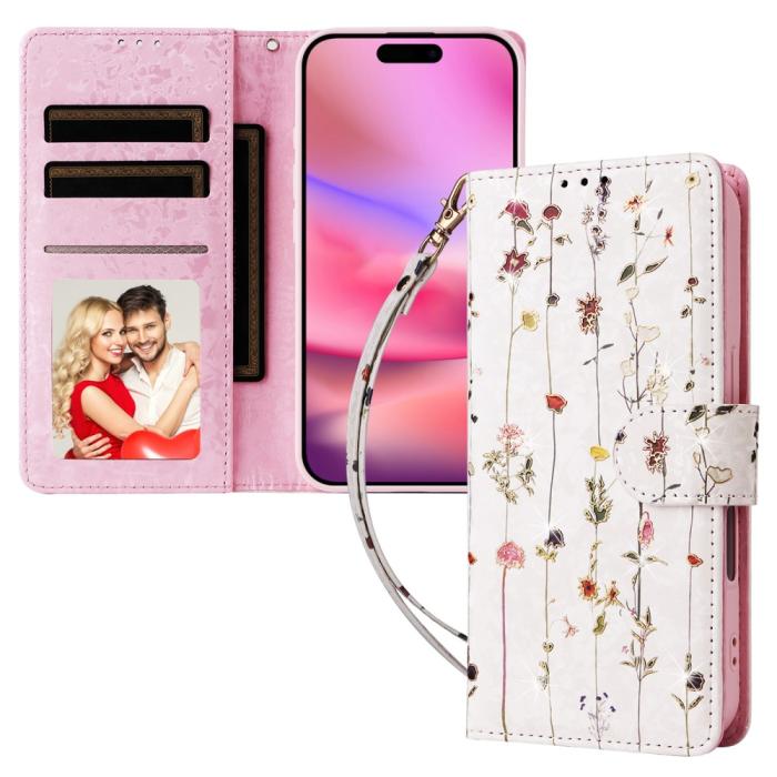 Bild 5,  iPhone 16 Fodral Med Tryck Små Blommor RFID - Teknikhallen.se