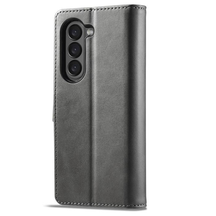 Bild 5, LC.IMEEKE LC.IMEEKE Galaxy Z Fold 5 Fodral Läder Grå - Teknikhallen.se
