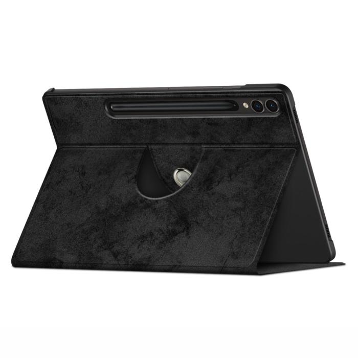 Bild 3,  Galaxy Tab S9 Fodral Läder 360° Rotation Svart - Teknikhallen.se