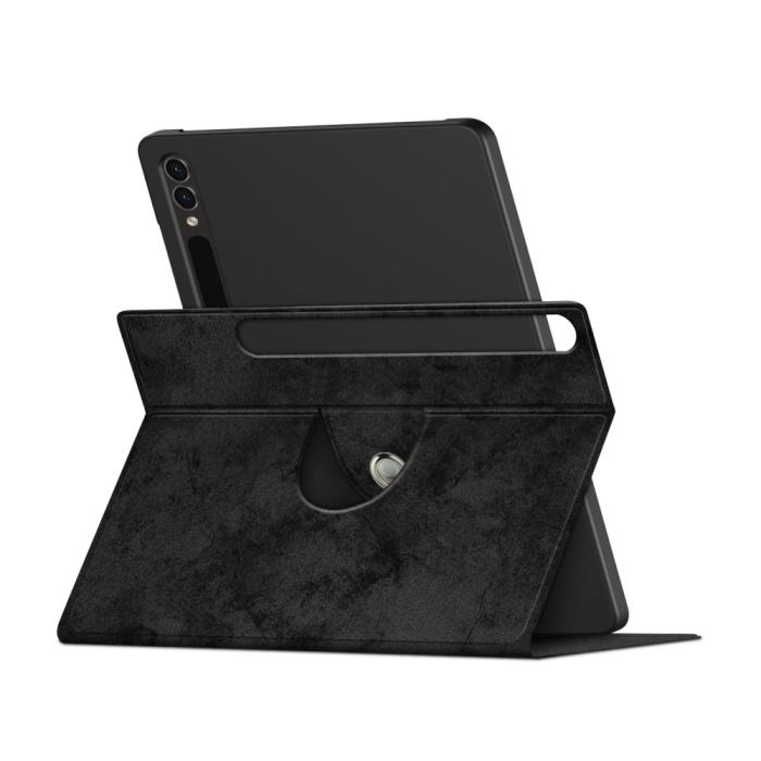 Bild 4,  Galaxy Tab S9 Fodral Läder 360° Rotation Svart - Teknikhallen.se