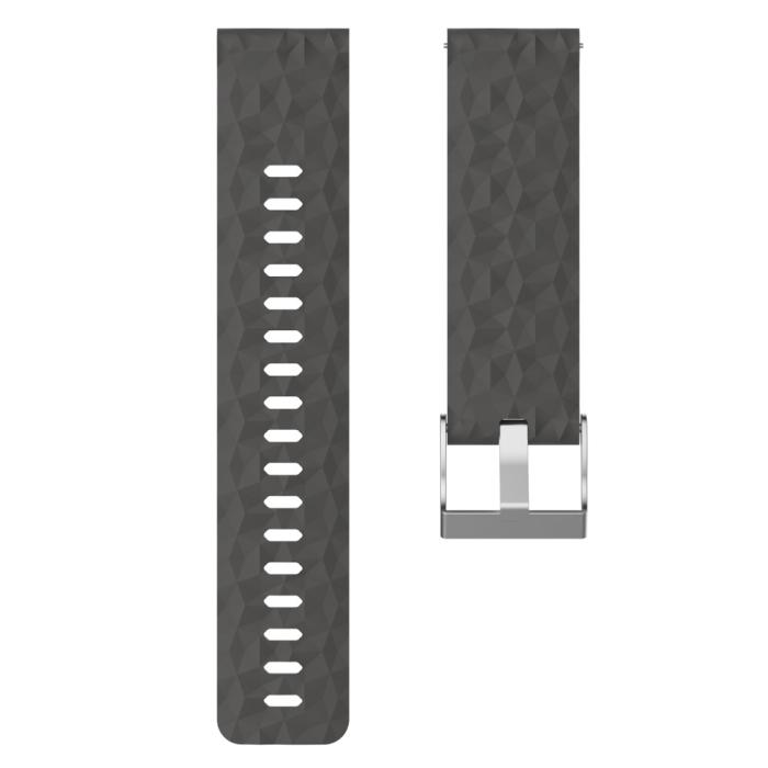 Bild 3,  Silikon Armband Diamond Textur Suunto (24mm) Mörk Grå - Teknikhallen.se