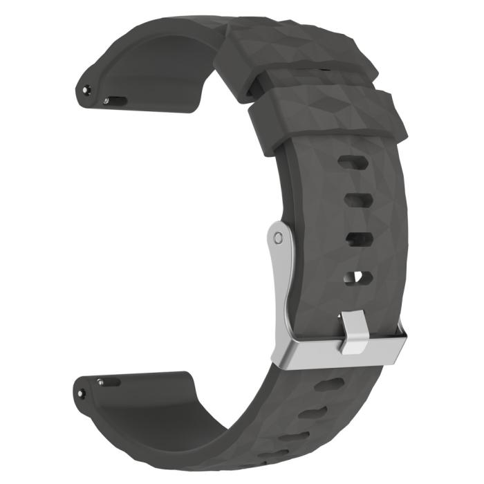 Bild 4,  Silikon Armband Diamond Textur Suunto (24mm) Mörk Grå - Teknikhallen.se