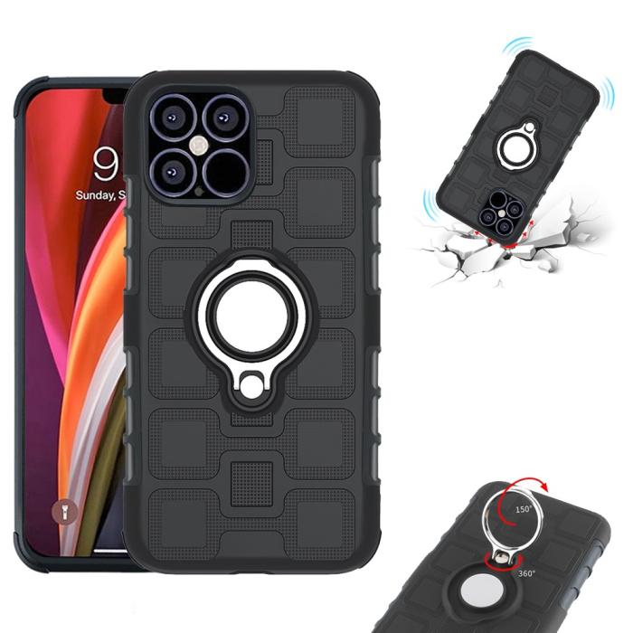 Bild 3,  iPhone 12 Pro Max - Geometriskt Ring Skal - Svart - Teknikhallen.se