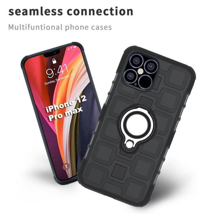 Bild 4,  iPhone 12 Pro Max - Geometriskt Ring Skal - Svart - Teknikhallen.se