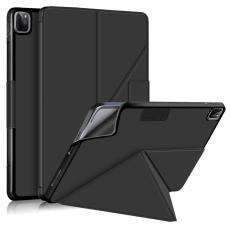  iPad Air 2026-2020 / Pro 11 Fodral L&auml;der Origami Svart - Teknikhallen.se