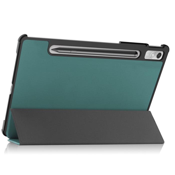 Bild 4,  Lenovo Tab P11 Pro Gen 2 Fodral Tri-Fold Läder Svartgrön - Teknikhallen.se