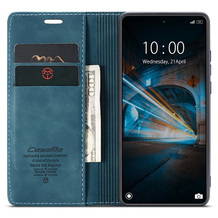 Bild 2, CASEME CASEME Xiaomi 14 Fodral Flip Läder Blå - Teknikhallen.se