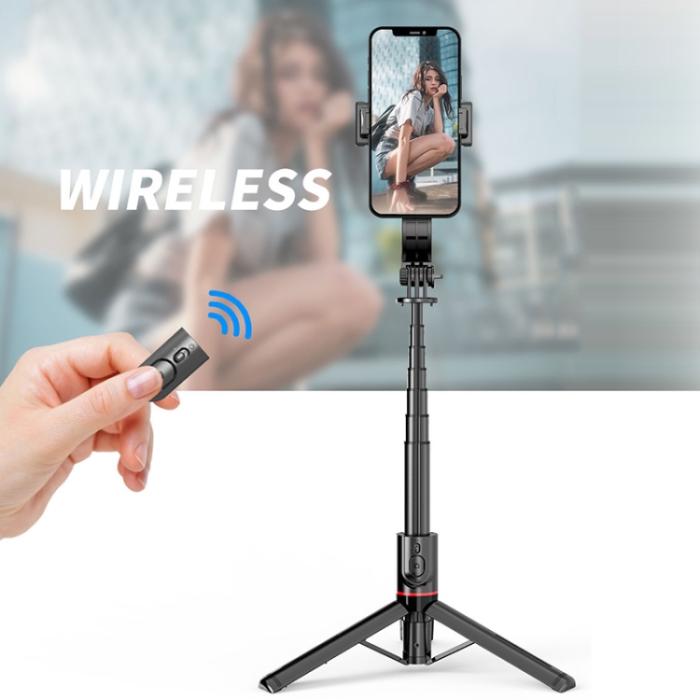 Bild 5,  Selfie Stick Tripod 106 cm Trådlös Bluetooth Svart - Teknikhallen.se