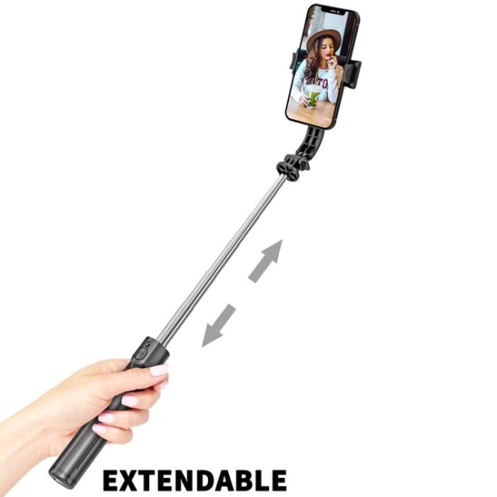 Bild 2,  Bluetooth Selfiestick Tripod 113 cm Svart - Teknikhallen.se
