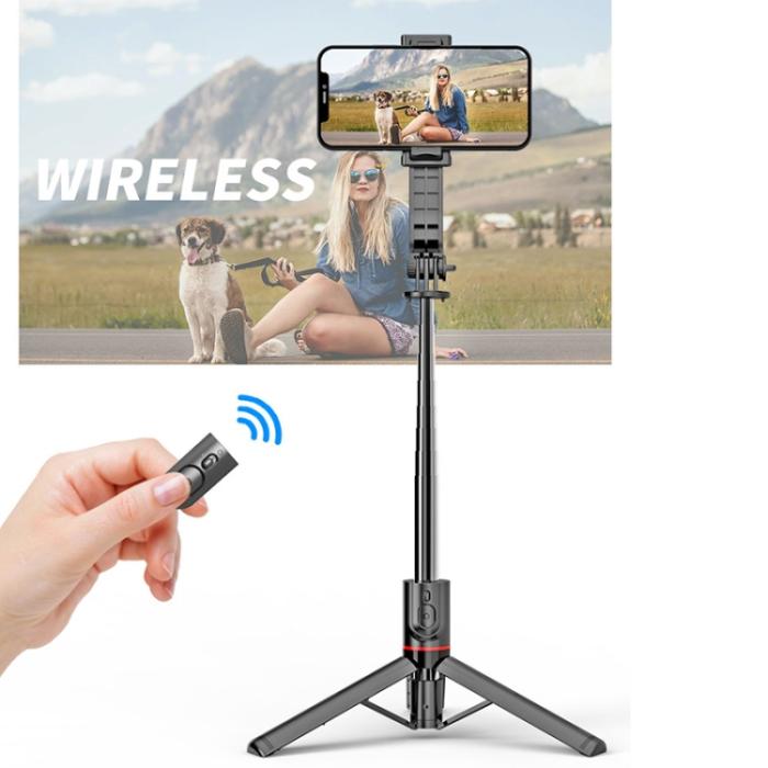 Bild 4,  Bluetooth Selfiestick Tripod 113 cm Svart - Teknikhallen.se
