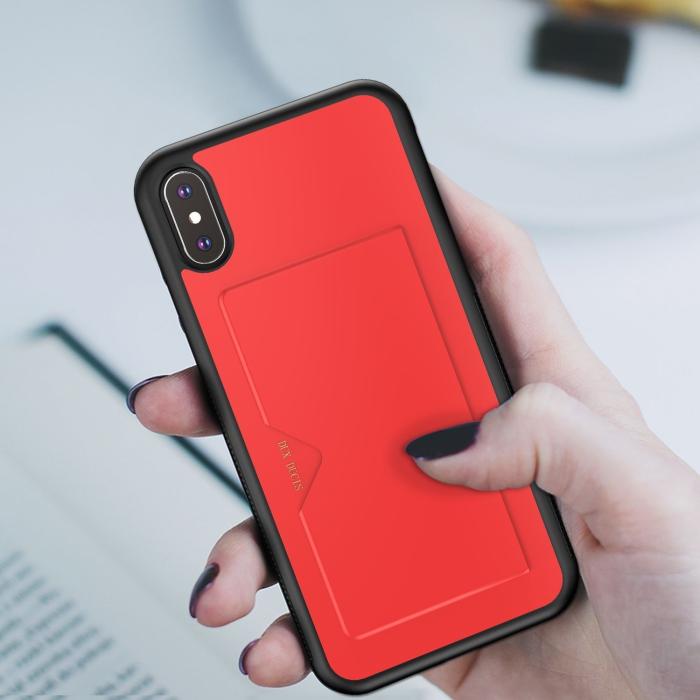Bild 2,  iPhone Xs Max Dux Ducis Skal Med Kortfack - Röd - Teknikhallen.se