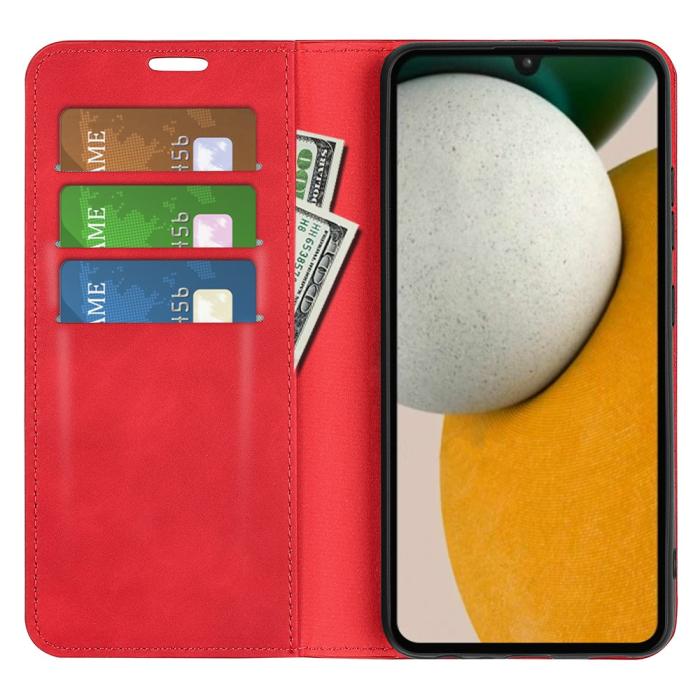 Bild 2,  Samsung Galaxy A15 5G Fodral Flip Skin Touch Röd - Teknikhallen.se