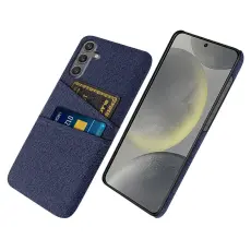  Samsung Galaxy S25 Skal Med Kortfack Tygbelagt Bl&aring; - Teknikhallen.se