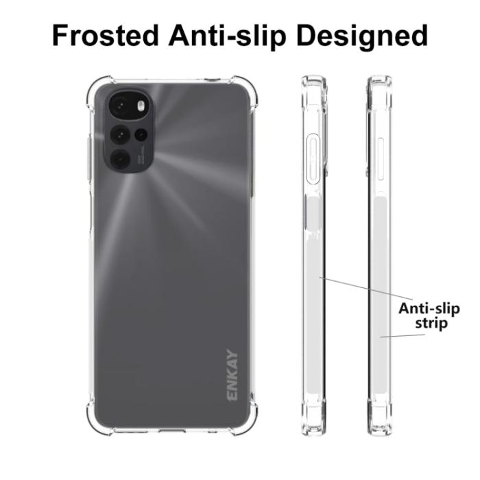 Bild 5, ENKAY ENKAY Motorola Moto G22 Skal Shockproof Transparent - Teknikhallen.se