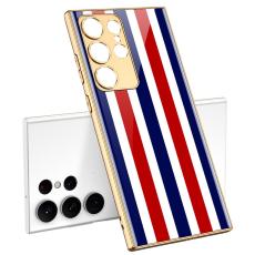 GKK GKK Galaxy S24 Ultra Skal H&auml;rdat Glas Electroplate Stripes - Teknikhallen.se