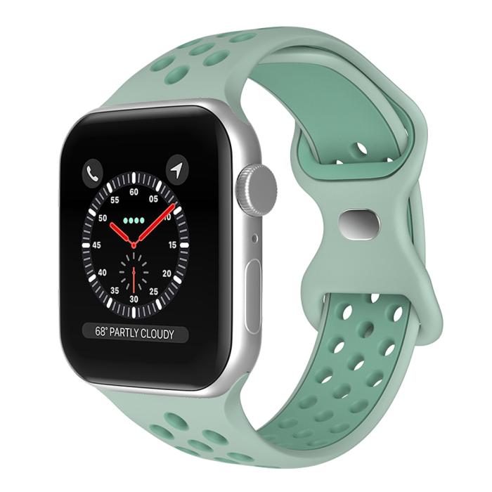 Bild 2, ColorPop Sportarmband Dual-Color Apple Watch 42/41/40/38 mm (S/M) Grön - Teknikhallen.se