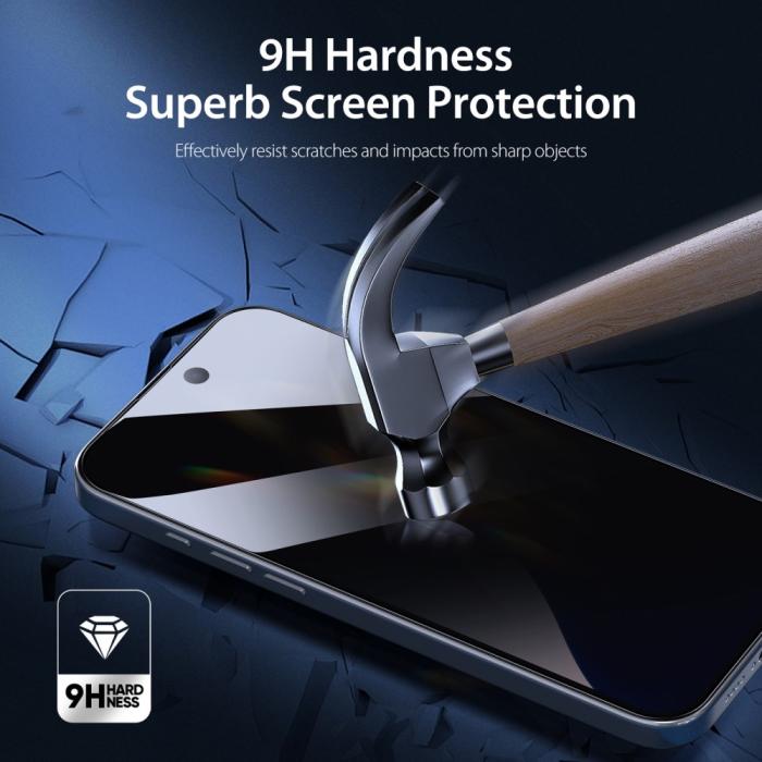 Bild 4, DUX DUCIS DUX DUCIS iPhone 16 Pro Skärmskydd Härdat Glas Privacy - Teknikhallen.se