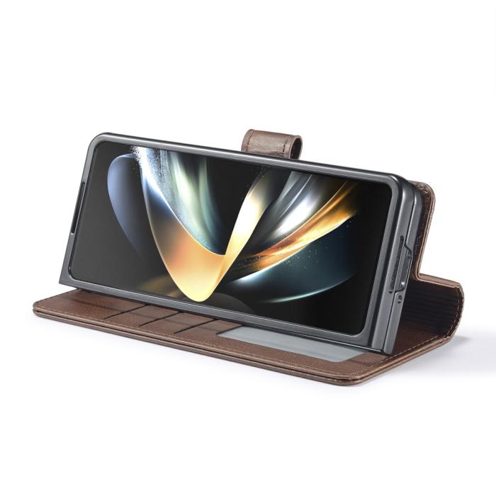 Bild 3, LC.IMEEKE LC.IMEEKE Galaxy Z Fold 5 Fodral Läder Brun - Teknikhallen.se