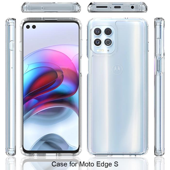 Bild 2,  Motorola Moto G100 Skal Akryl/TPU Shockproof Transparent - Teknikhallen.se