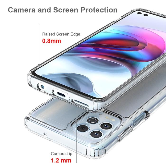 Bild 3,  Motorola Moto G100 Skal Akryl/TPU Shockproof Transparent - Teknikhallen.se