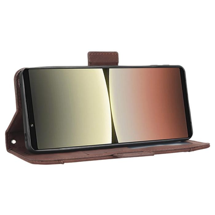 Bild 3,  Sony Xperia 5 IV Fodral Med Avtagbart Kortfodral Brun - Teknikhallen.se
