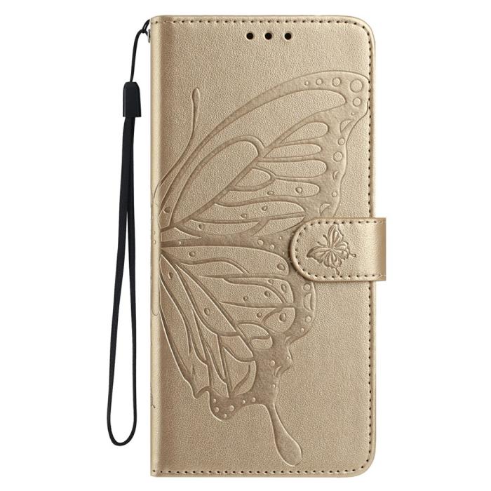 Bild 4,  iPhone 17 Pro Fodral Med Fjäril Tryck Guld - Teknikhallen.se