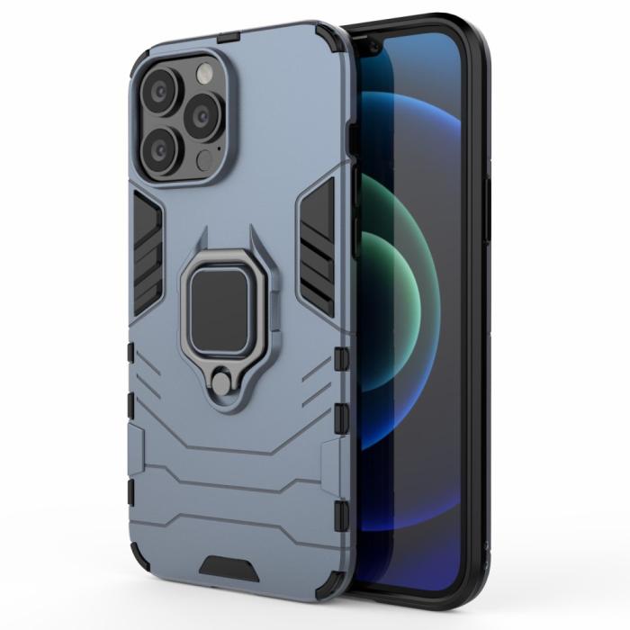 Bild 2,  iPhone 13 Pro Max - Hybrid Ring Skal - Navy Blue - Teknikhallen.se