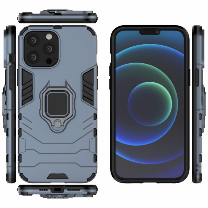 Bild 6,  iPhone 13 Pro Max - Hybrid Ring Skal - Navy Blue - Teknikhallen.se