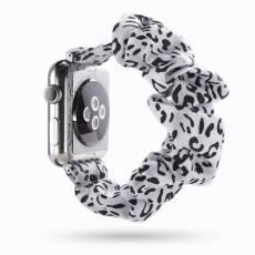  Scrunchie White Leopard Armband Apple Watch 42/41/40/38 mm - Teknikhallen.se
