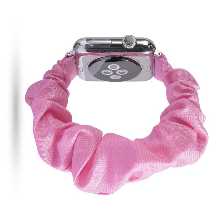 Bild 2,  Scrunchie Pink Armband Apple Watch 42/41/40/38 mm - Teknikhallen.se