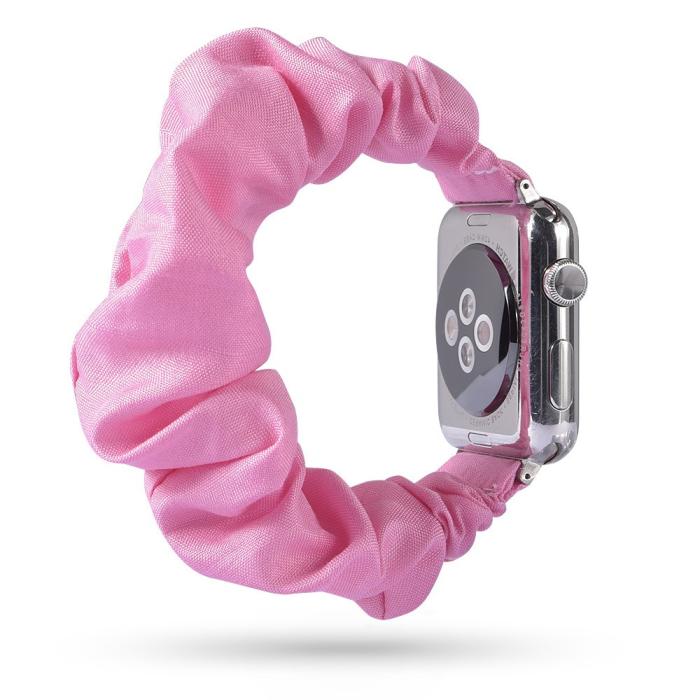 Bild 3,  Scrunchie Pink Armband Apple Watch 42/41/40/38 mm - Teknikhallen.se