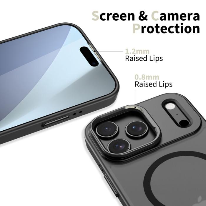 Bild 3, Tech-Protect Tech-Protect iPhone 17 Pro Skal MagSafe MagStand Svart - Teknikhallen.se