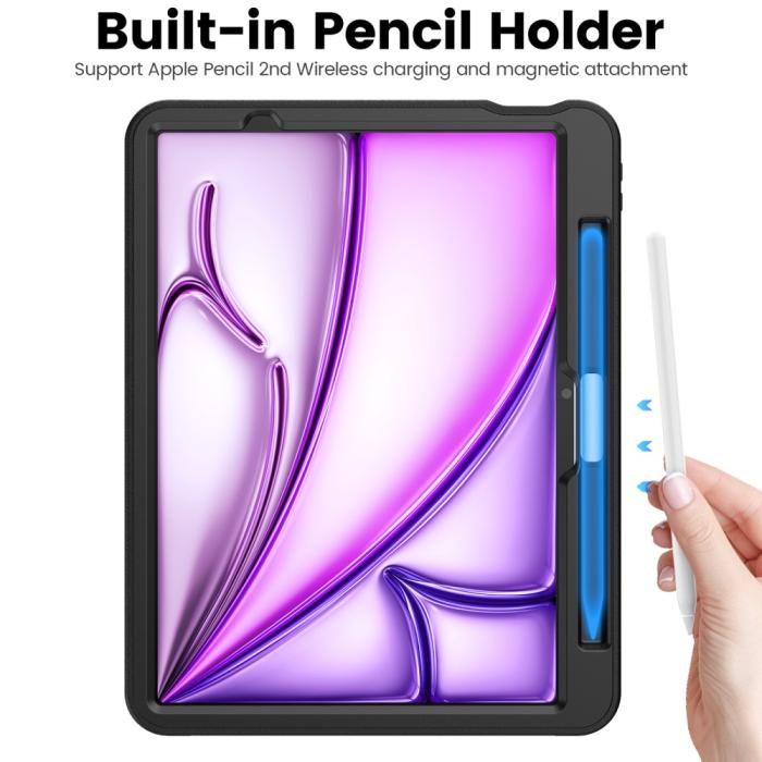 Bild 4,  iPad Air 11 2026-2024 Fodral Läder Kickstand Korthållare - Teknikhallen.se
