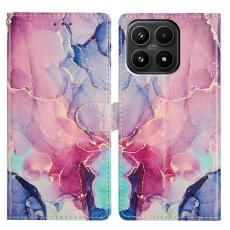  Xiaomi 17 Fodral L&auml;der Marmor Rosa - Teknikhallen.se