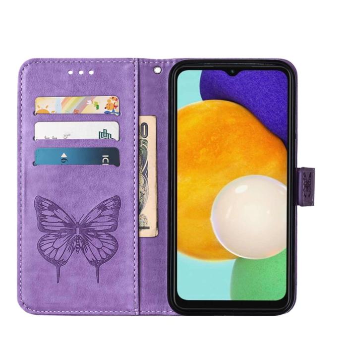 Bild 2,  Samsung Galaxy A54 5G Fodral Med Fjäril Tryck Lila - Teknikhallen.se