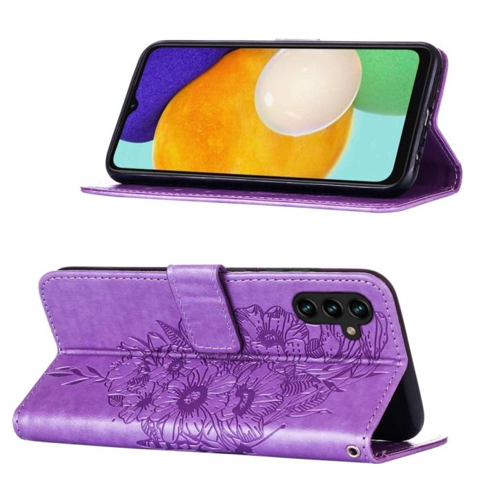 Bild 3,  Samsung Galaxy A54 5G Fodral Med Fjäril Tryck Lila - Teknikhallen.se