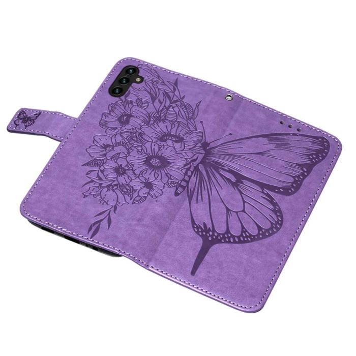 Bild 4,  Samsung Galaxy A54 5G Fodral Med Fjäril Tryck Lila - Teknikhallen.se