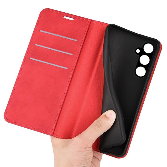 Bild 4,  Samsung Galaxy A15 5G Fodral Flip Skin Touch Röd - Teknikhallen.se