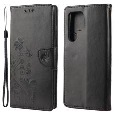  Samsung Galaxy S22 Ultra Fodral Tryckta Fj&auml;rilar Svart - Teknikhallen.se
