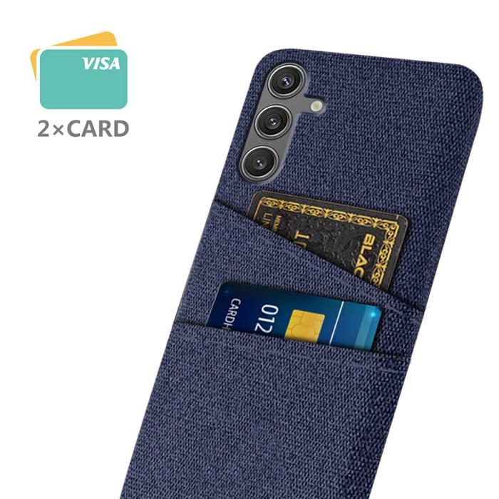 Bild 2,  Samsung Galaxy S25 Skal Med Kortfack Tygbelagt Blå - Teknikhallen.se