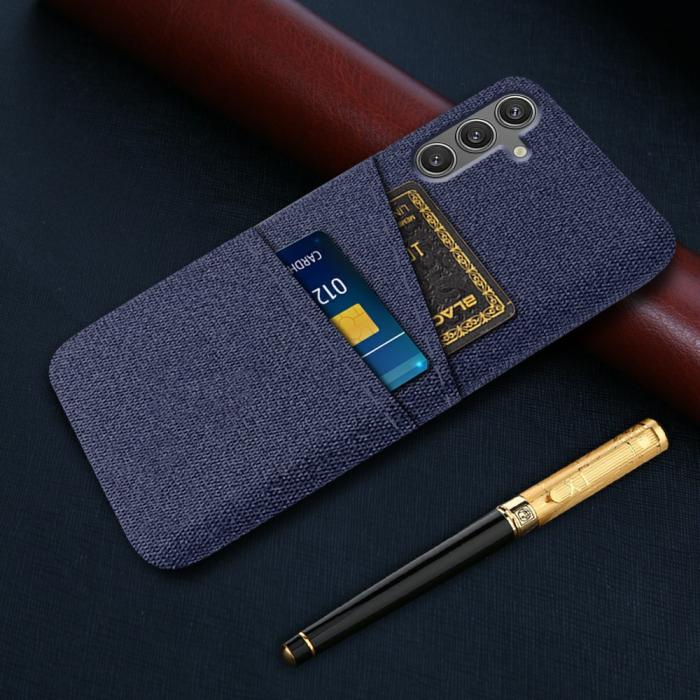 Bild 5,  Samsung Galaxy S25 Skal Med Kortfack Tygbelagt Blå - Teknikhallen.se