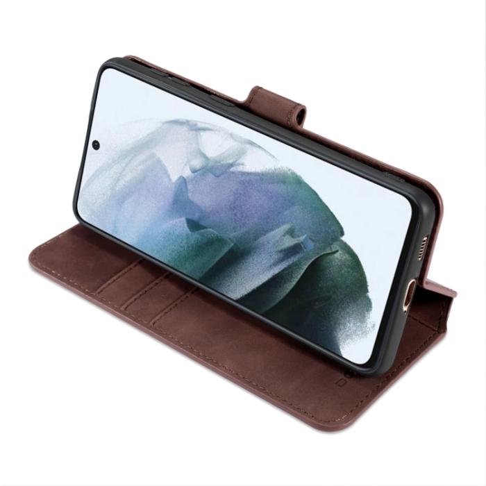 Bild 4, DG.MING DG.MING Samsung Galaxy S21 FE Fodral Retro Läder Brun - Teknikhallen.se