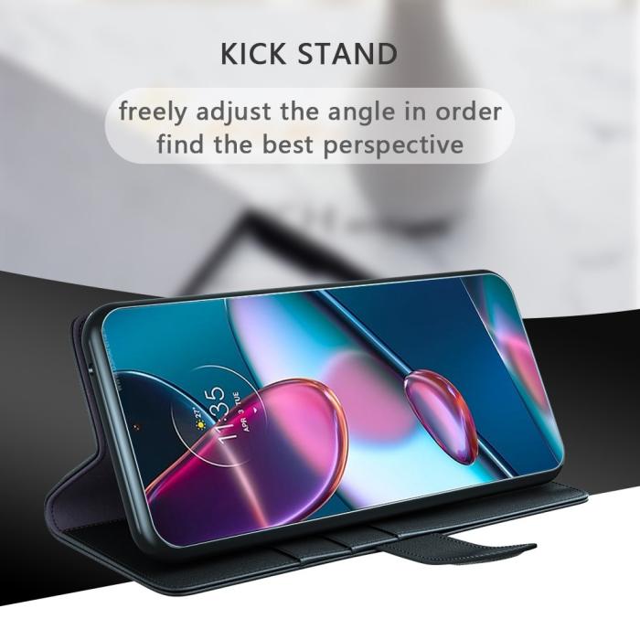 Bild 6,  Motorola Edge 30 Pro Fodral Premium Äkta Läder Svart - Teknikhallen.se