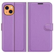  iPhone 13 Fodral Litchi Textur Lila - Teknikhallen.se