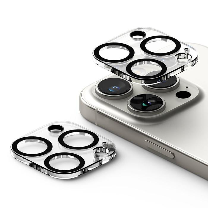 Bild 3, Ringke Ringke iPhone 16 Pro / 16 Pro Max 2-PACK Linsskydd Härdat Glas Transparent - Teknikhallen.se