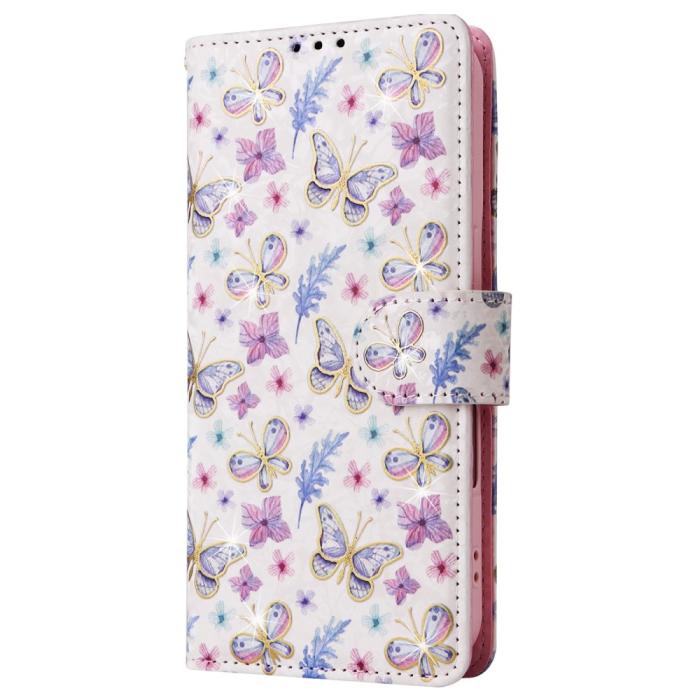 Bild 6,  iPhone 16 Fodral Med Tryck Fjärilar / Blommor RFID - Teknikhallen.se