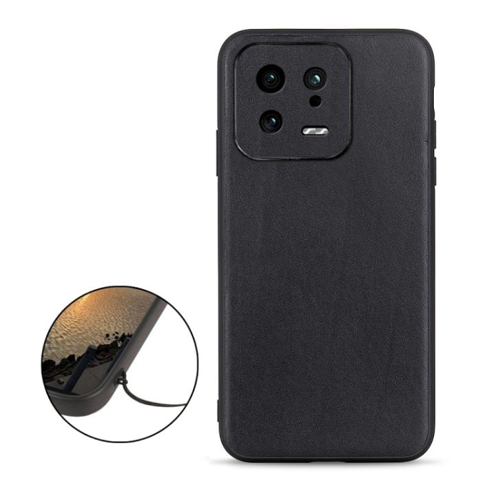 Bild 2,  Xiaomi 13 5G Skal Äkta Läder Svart - Teknikhallen.se