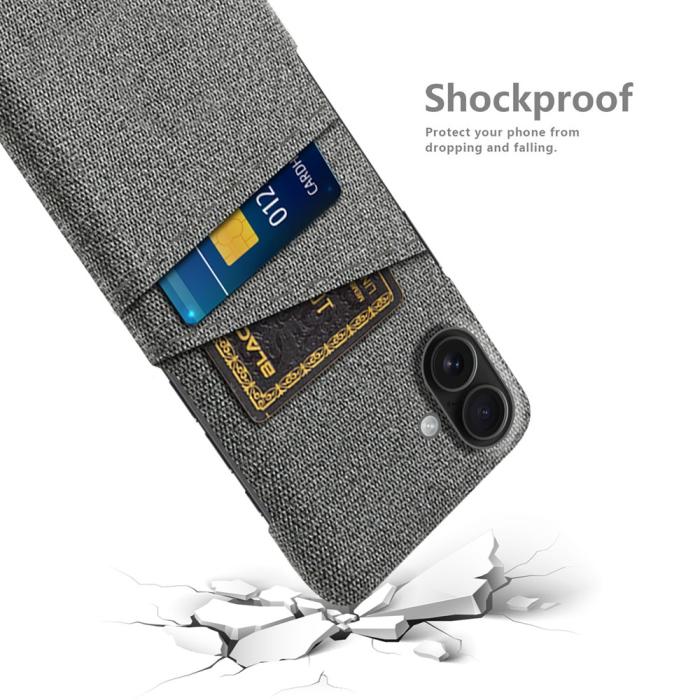 Bild 4,  iPhone 17 Skal Med Kortfack Tygbelagt Grå - Teknikhallen.se