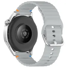  Klockarmband 22 mm Silikon Wave Design Gr&aring; - Teknikhallen.se